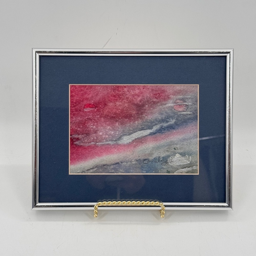 Original Signed Abstract Watercolor by Lee Canalizo 2001 Framed
